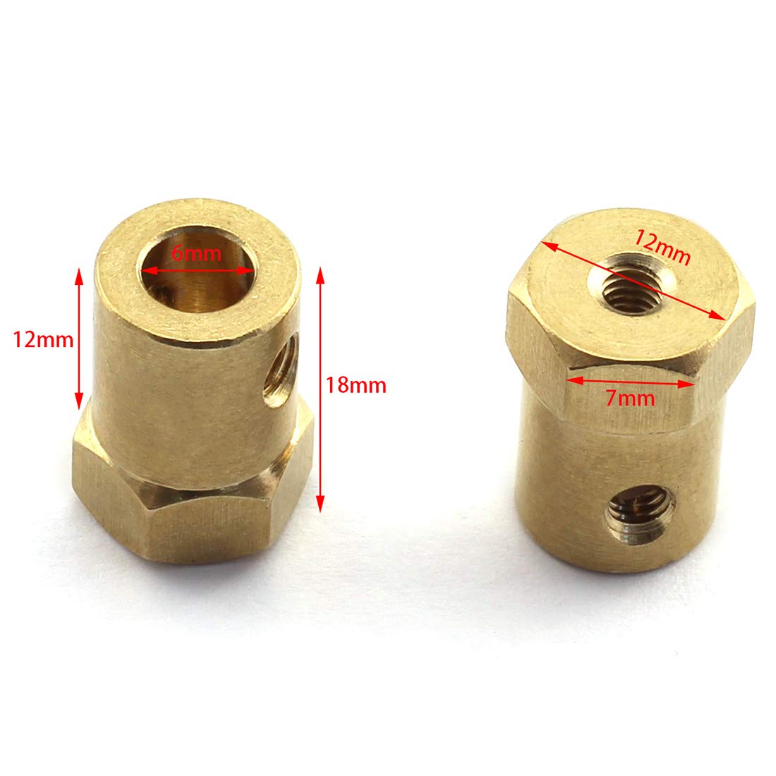 Amazon.co.jp: HJ Garden 4個 6mm 真鍮六角シャフトカップリング